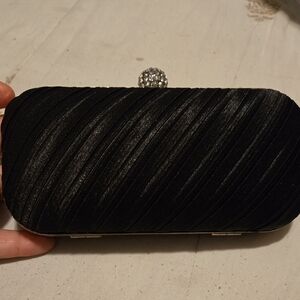 Expressions Black Textured Clutch Wristlet